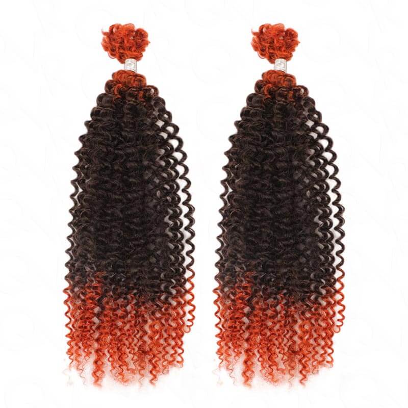 QVR Spring Twist Crochet Human Hair Ombre T1B/30 Afro Kinky Curly Braiding Hair Extension - Image 3