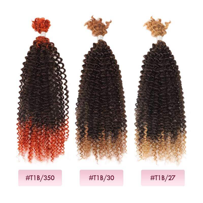 QVR Spring Twist Crochet Human Hair Ombre T1B/30 Afro Kinky Curly Braiding Hair Extension - Image 5