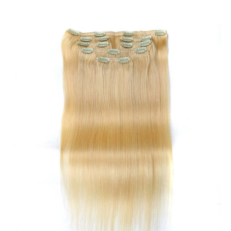 QVR Straight 7Pcs Clip in Virgin Human Hair Extensions Brazilian Natural Black Color Hair - Image 3