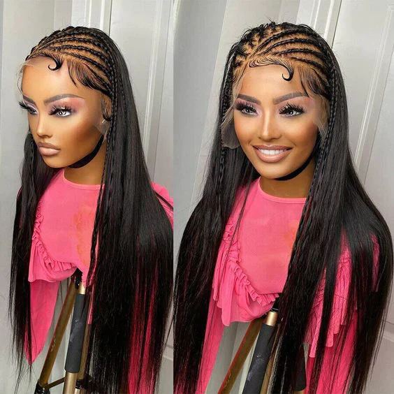 QVR Straight Hair Wig Virgin Human Hair Wigs 13x6 HD Transparent Lace Frontal Wigs Natural Black Color