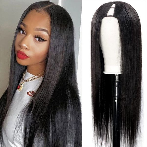 QVR Straight V Part Wig Virgin Remy Human Hair Soft Silky Straight Wigs Human Hair Wig - Image 3