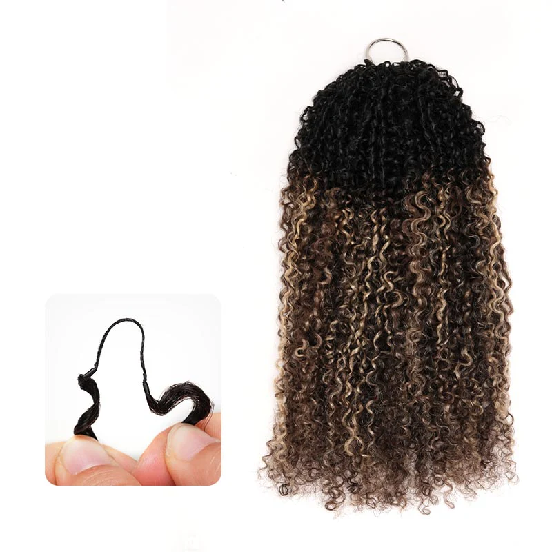 QVR Sun-Kissed Blonde Mixed Highlights Feather Crochet Human Hair Burmese Kinky Curly Miracle Knots Crochet Weave Hair Extensions - Image 4