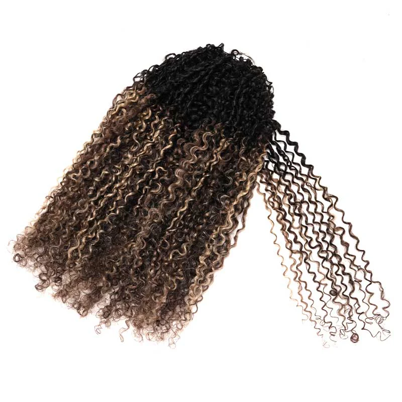 QVR Sun-Kissed Blonde Mixed Highlights Feather Crochet Human Hair Burmese Kinky Curly Miracle Knots Crochet Weave Hair Extensions - Image 5