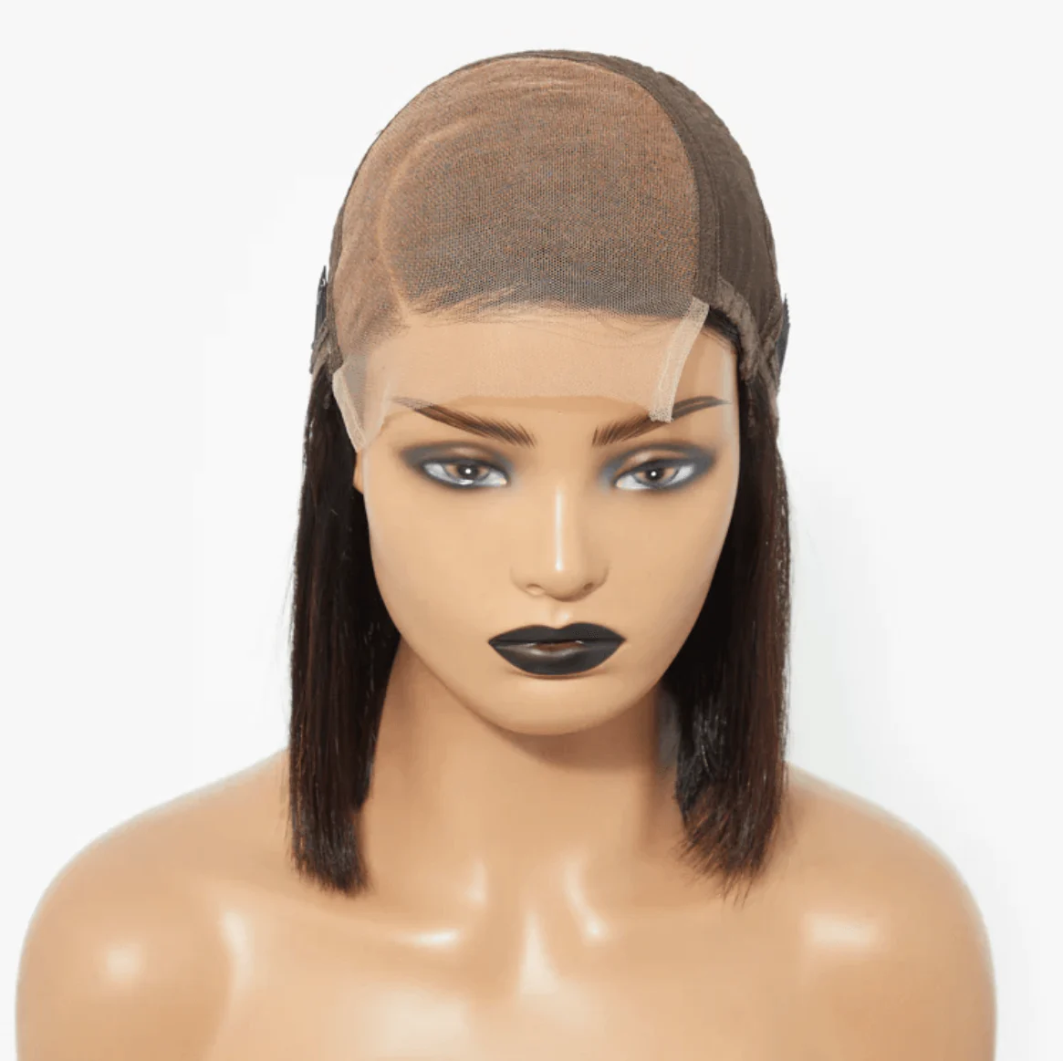 QVR Swoop Bangs Silky Straight Glueless 5x5 Closure  Deep Left C Part Lace Bob Wig - Image 6