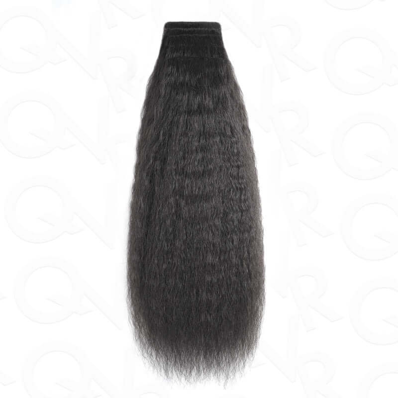 QVR Thick 9PCS Weft Clip In Hair Extensions 5PCS Volumizer Kinky Straight Clip In Human Hair - Image 8