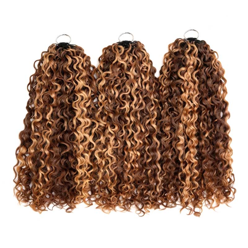 QVR Twist Curly Feather Crochet Human Hair Highlight #P4/27 Miracle Knots Crochet Weave Hair Extensions - Image 6