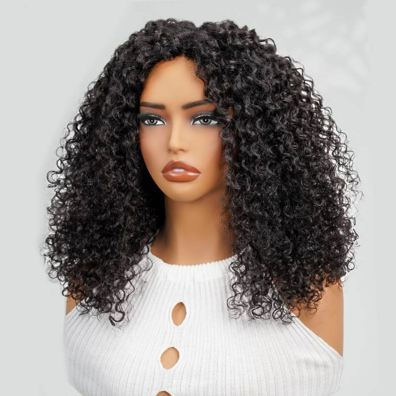 QVR Twist Curly V Part Wigs No Leave Out Human Hair Wig Beginner Friendly - Image 3