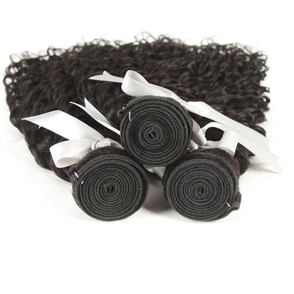 QVR Unprocessed Bohemian Curly Bundles Remy Human Hair 3pcs Natural Black - Image 6