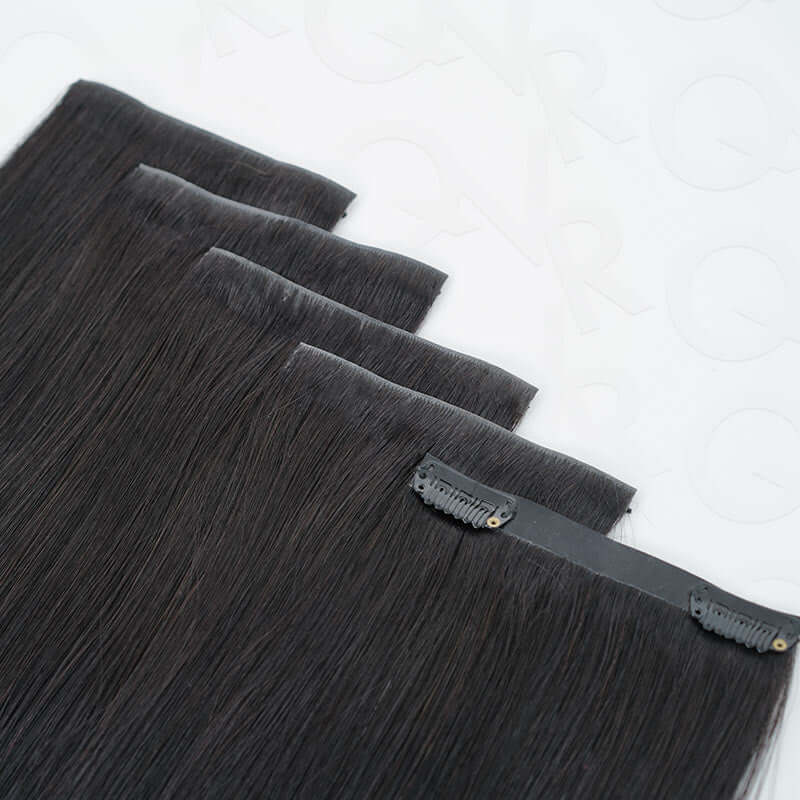 QVR Upgraded Invisible Edge 9PCS PU Clip Ins Extensions 5PCS Volumizer Natural Straight Seamless Clip In Human Hair - Image 13