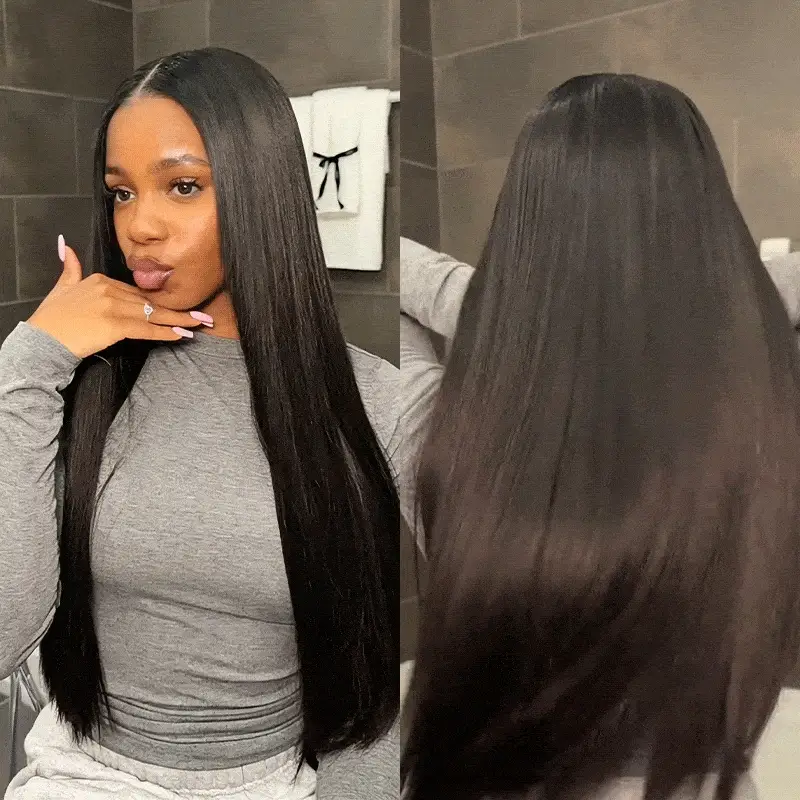 QVR Upgraded Invisible Edge 9PCS PU Clip Ins Extensions 5PCS Volumizer Natural Straight Seamless Clip In Human Hair - Image 2