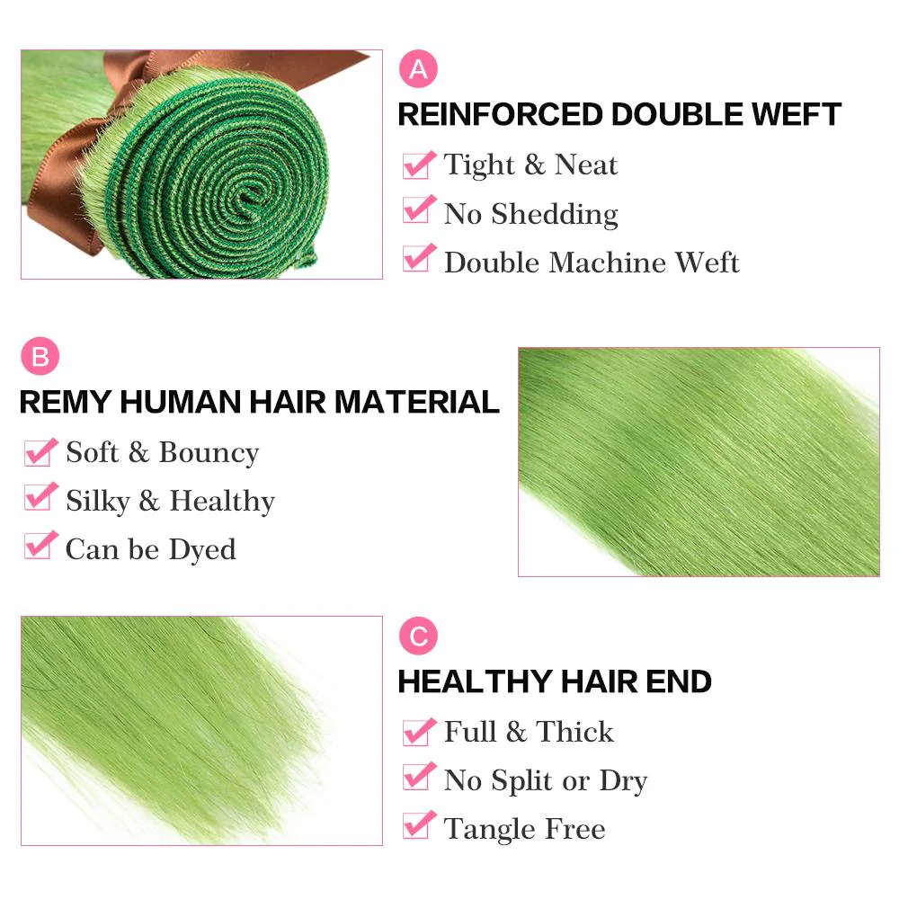 QVR Virgin Human Hair Green Hair Bundle - Image 3