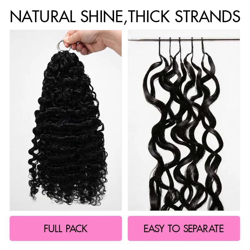 QVR Water Deep Wave Feather Crochet Human Hair Natural Black Miracle Knots Crochet Weave Hair Extensions - Image 4