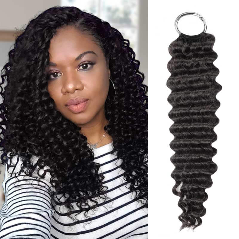P3G5|Natural Black Water Wave Feather Crochet Hair - Image 12