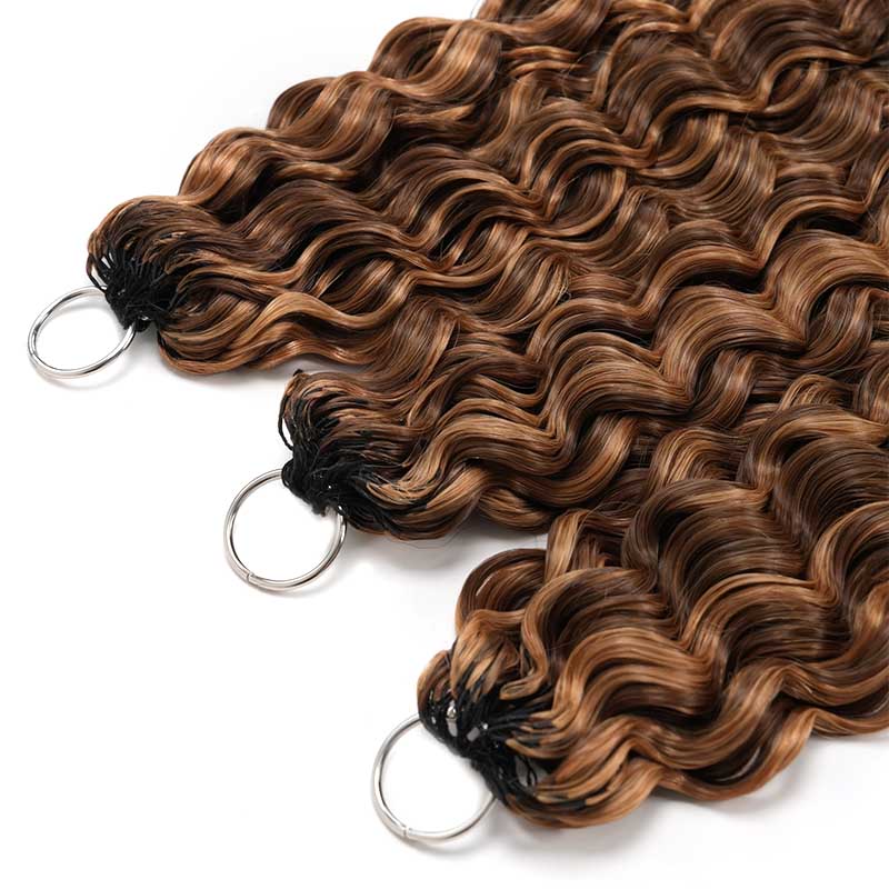 QVR Water Wave Feather Crochet Human Hair Highlight #P4/27 Miracle Knots Crochet Weave Hair Extensions - Image 7