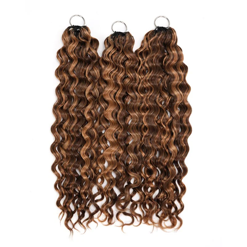 QVR Water Wave Feather Crochet Human Hair Highlight #P4/27 Miracle Knots Crochet Weave Hair Extensions - Image 8