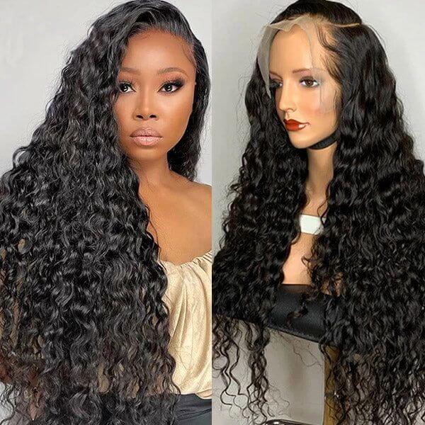 QVR Water Wave Long Wigs 13x4 Lace Front Wigs Human Hair Pre-plucked with Baby Hair - Image 2