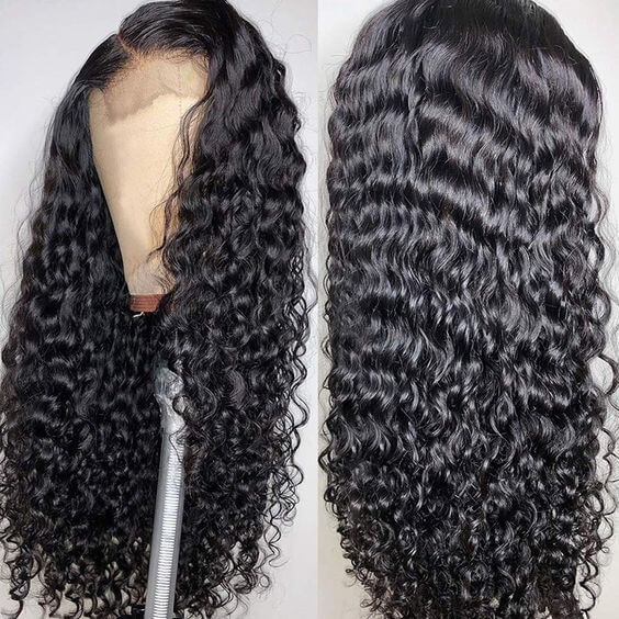 QVR Water Wave Long Wigs 13x4 Lace Front Wigs Human Hair Pre-plucked with Baby Hair - Image 5
