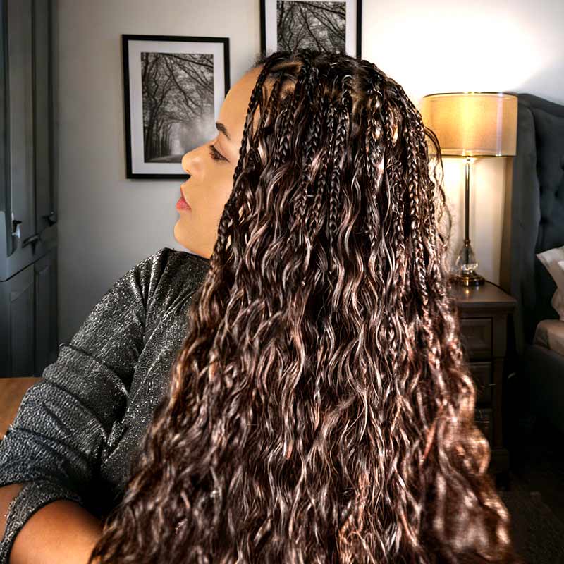 QVR Water Wave Miracle Knots Hair Feather Crochet Human Hair Dark Brown Croche Weave Hair Extensions - Image 2