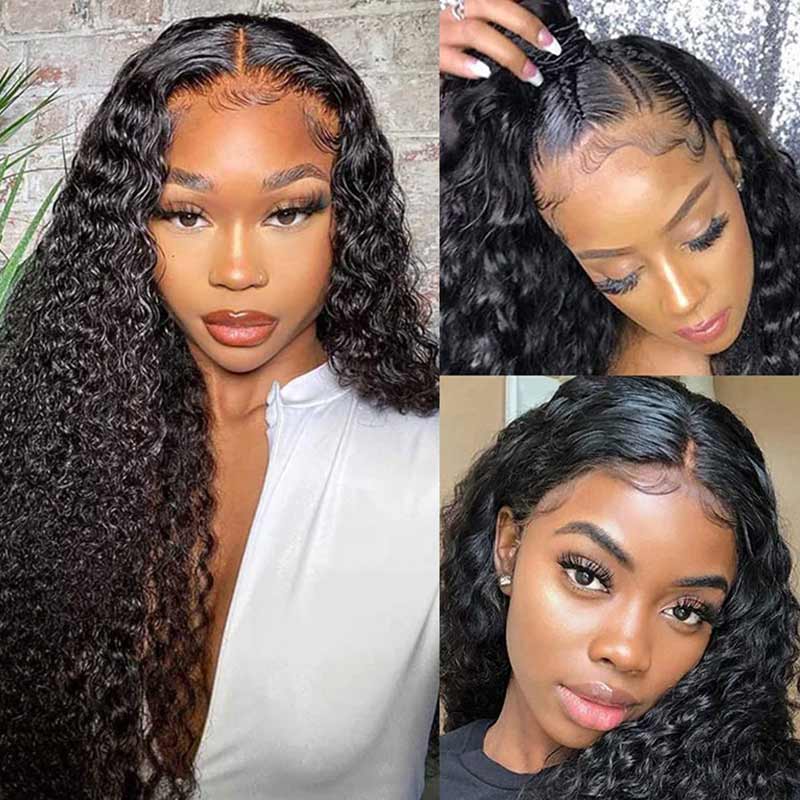 QVR Glueless Pre-cut 4x6 HD Lace Closure Human Hair Wigs Deep Curly Wear & Go Wigs - Image 2