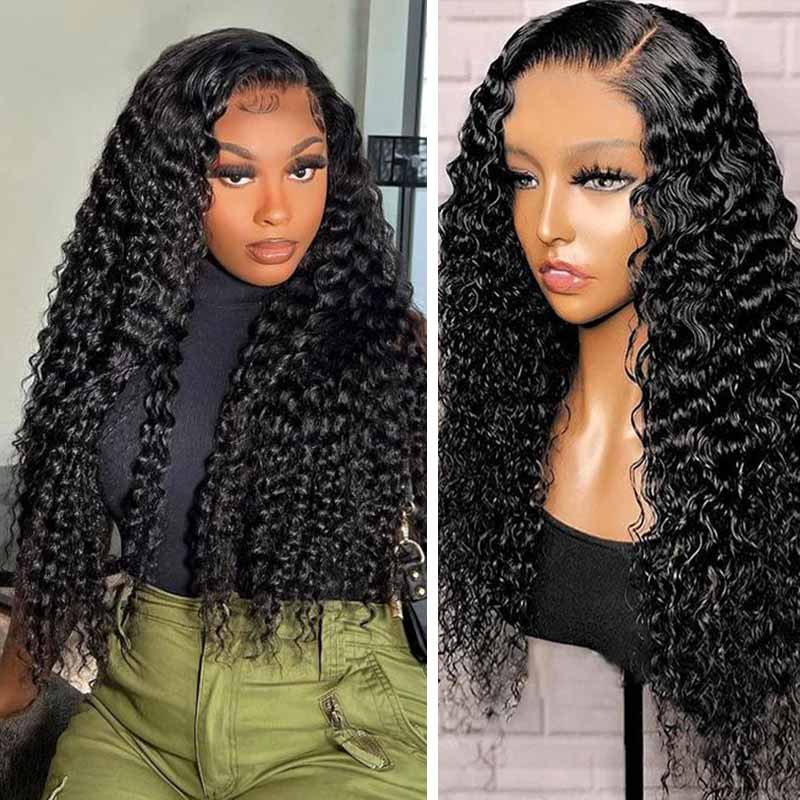 QVR Glueless Pre-cut 4x6 HD Lace Closure Human Hair Wigs Deep Curly Wear & Go Wigs - Image 5