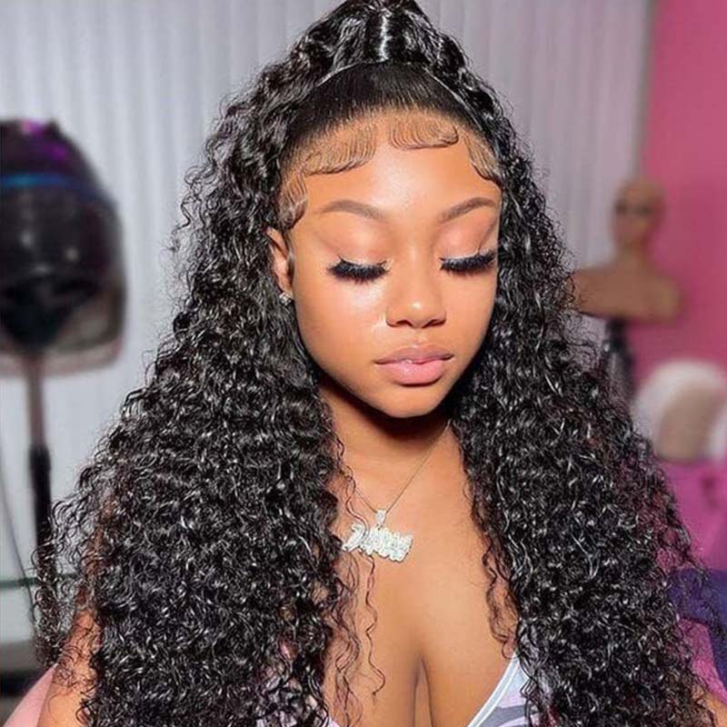 QVR Glueless Pre-cut 4x6 HD Lace Closure Human Hair Wigs Deep Curly Wear & Go Wigs - Image 6