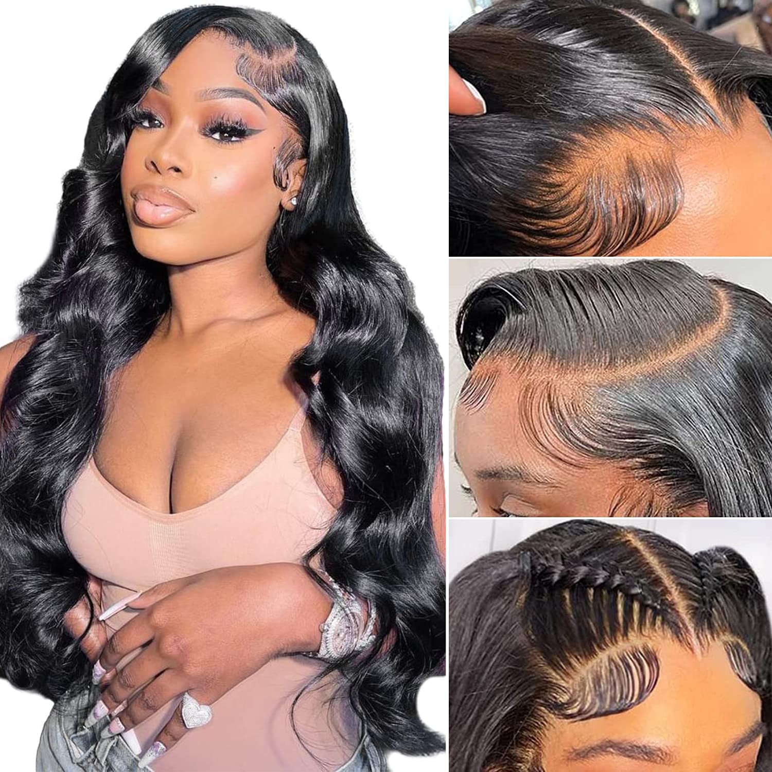 QVR Real Glueless Body Wave 13x4 HD Lace Frontal Human Hair Wigs HD 5x5 Lace Closure Wigs - Image 5