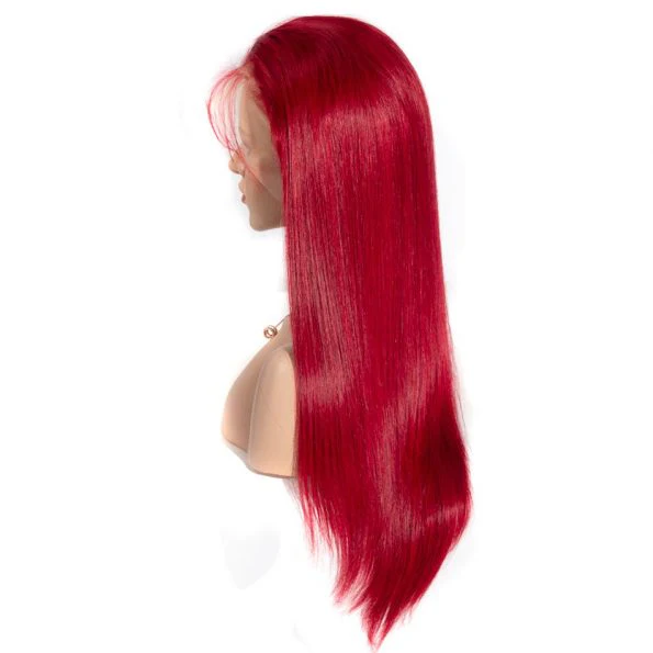 Red Color 13x6 Straight Hair Wig Lace Front Wigs Human Hair Pre Plucked With Baby Hair Glueless Wigs - Image 6