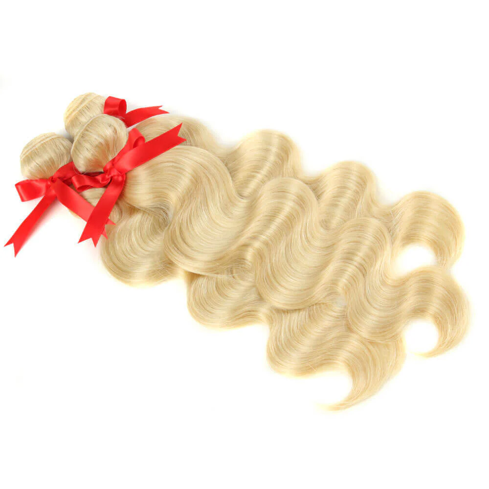 QVR Russian Blonde Body Wave Virgin Human Hair 3 Bundles - Image 4