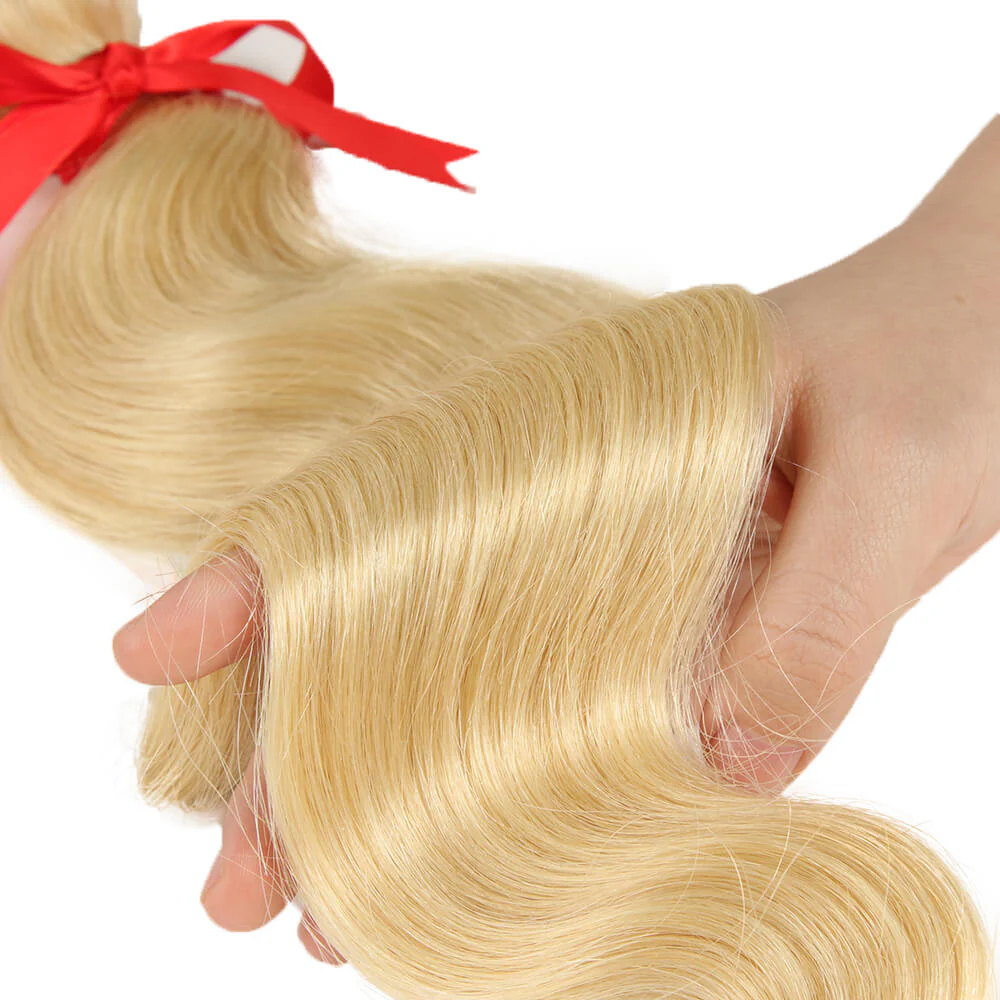 QVR Virgin Human Hair Body Wave Blonde Bundle 1pc - Image 3