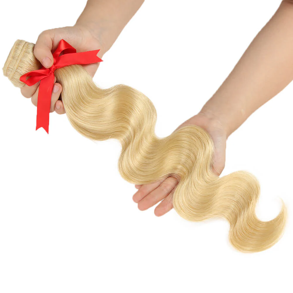 QVR Virgin Human Hair Body Wave Blonde Bundle 1pc - Image 5