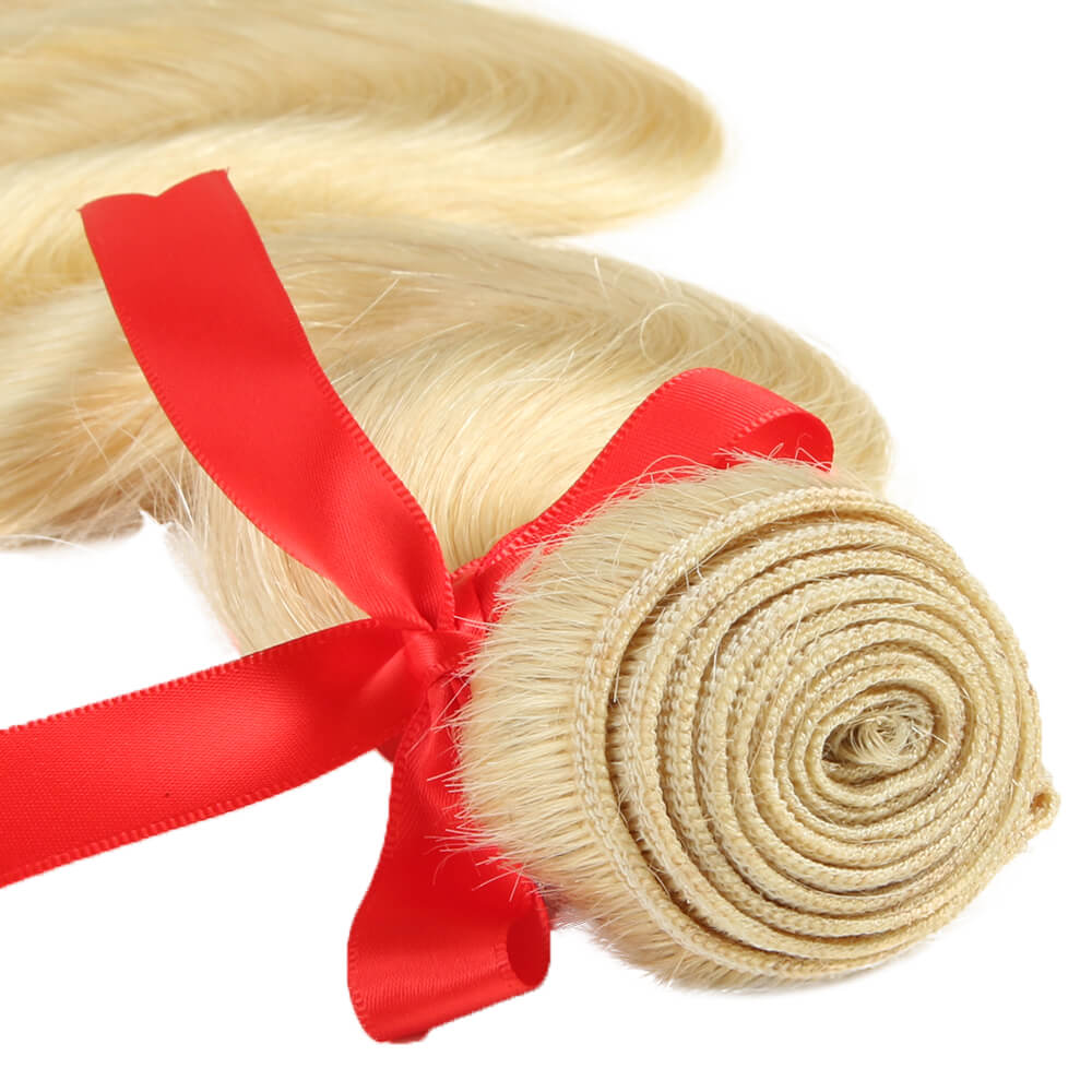 QVR Virgin Human Hair Body Wave Blonde Bundle 1pc - Image 7