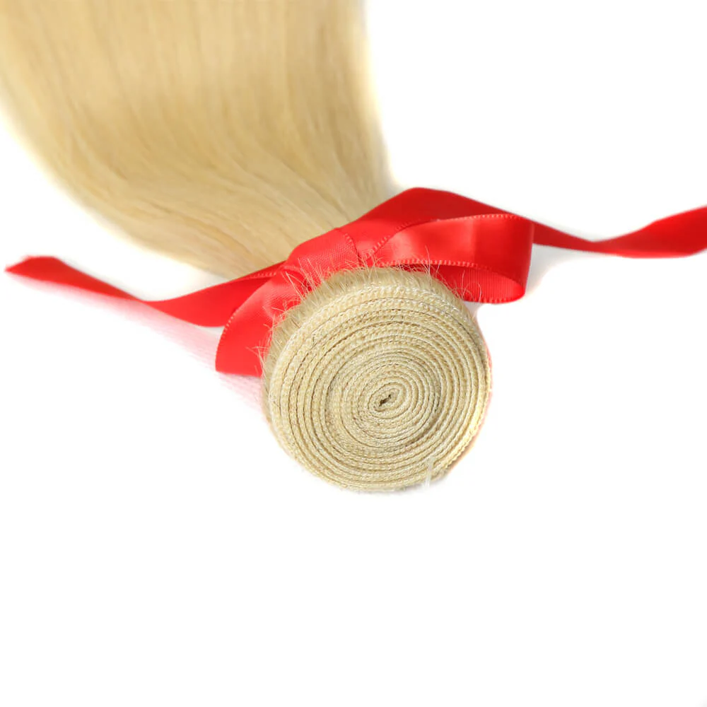 QVR Virgin Human Hair Straight Hair Blonde Bundle 1pc - Image 3