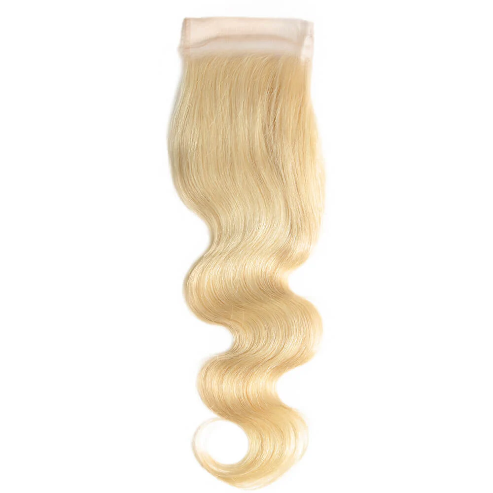 Skunk Stripe Human Hair 3 Bundles with Closure Blonde Closure And 99J Hair Bundles Style Virgin Human Hair Weave - Image 9
