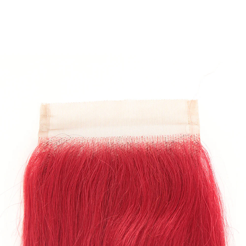 Skunk Stripe Human Hair 3 Bundles with Closure Red Closure And Black Hair Bundles Style Virgin Human Hair Weave - Image 4