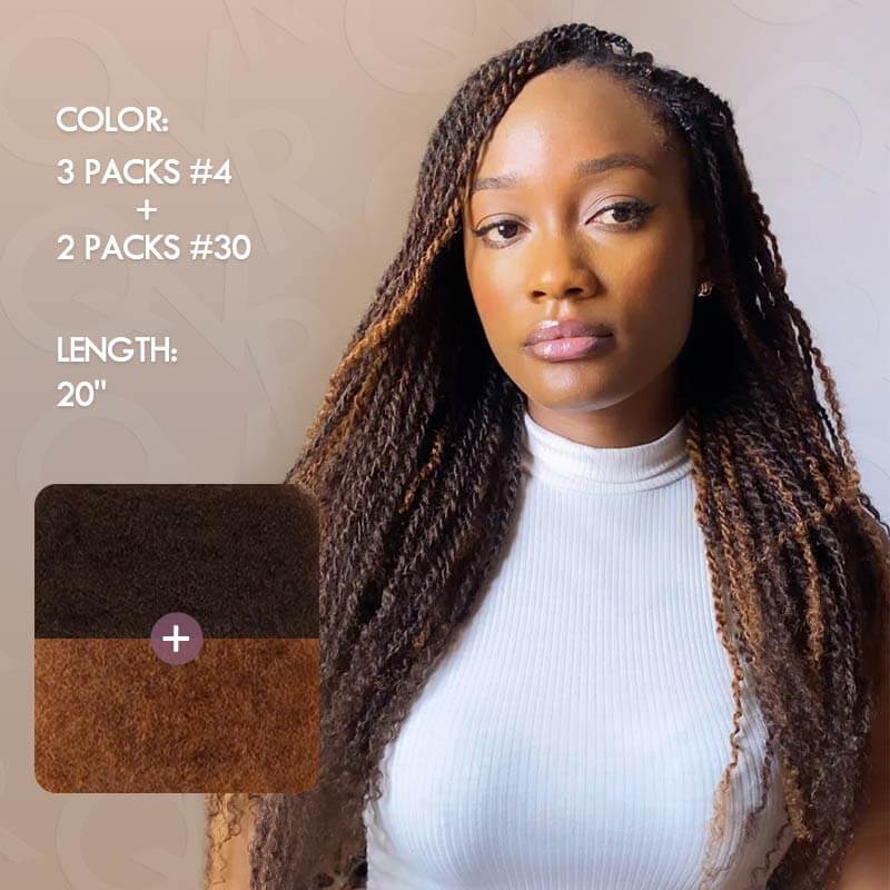 SUPER DEAL|3 PACKS Auburn Brown Afro kinky Bulk SEND 1 FREE HAIR 10'' - Image 2