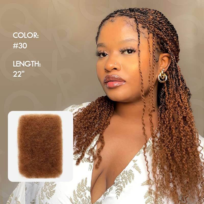 SUPER DEAL|3 PACKS Auburn Brown Afro kinky Bulk SEND 1 FREE HAIR 10'' - Image 6