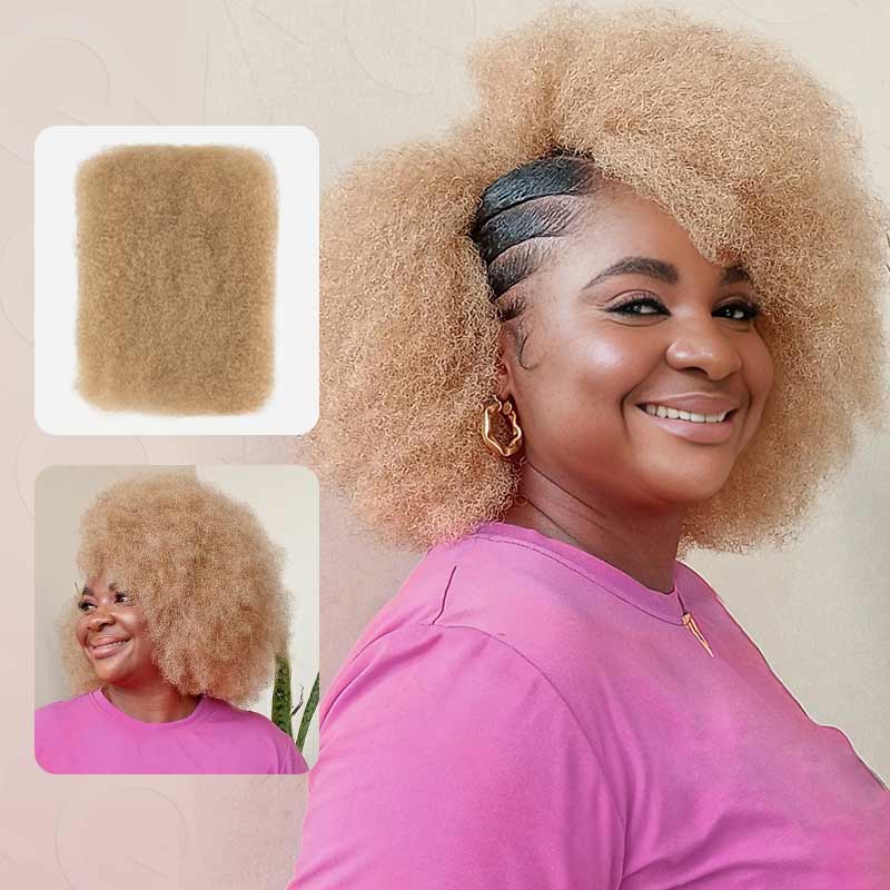 SUPER DEAL|3 PACKS Honey Blonde Afro kinky Bulk SEND 1 FREE HAIR 10'' - Image 2