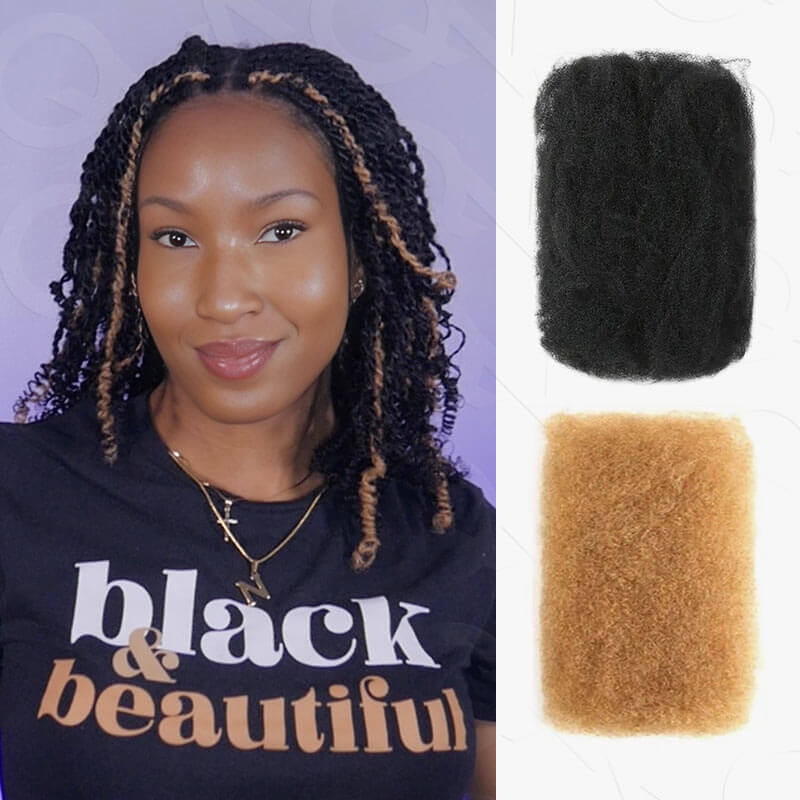 SUPER DEAL|3 PACKS Honey Blonde Afro kinky Bulk SEND 1 FREE HAIR 10'' - Image 3