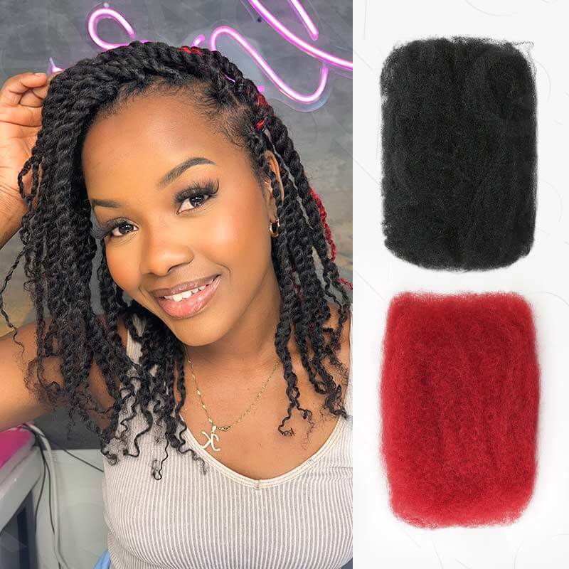 SUPER DEAL|3 PACKS Natural Black Afro kinky Bulk SEND 1 FREE HAIR 10'' - Image 11