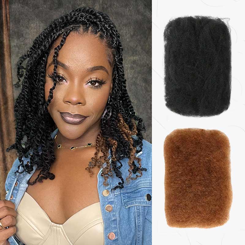 SUPER DEAL|3 PACKS Natural Black Afro kinky Bulk SEND 1 FREE HAIR 10'' - Image 6