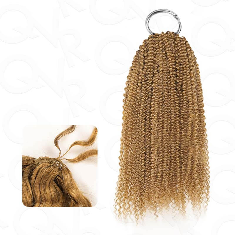 QVR Afro Kinky Curly Crochet Hair Machine Made Natural Black Feather Human Hair Extension - Image 19
