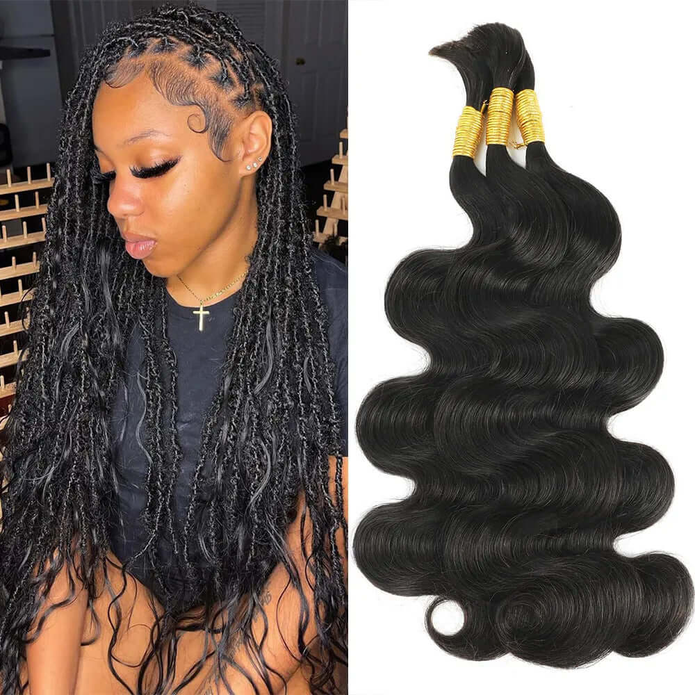 BOGO|Body Wave Bulk Hair Extensions for Boho Knotless Braiding - Image 3