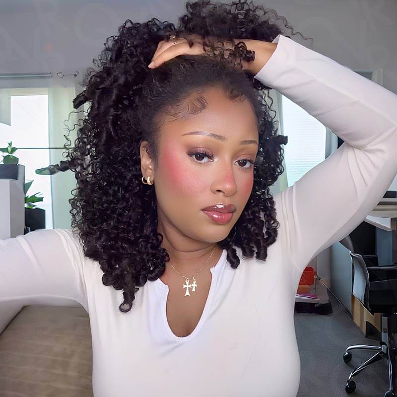 US Only|QVR #1B Burmese Curly Half Wig - Image 6