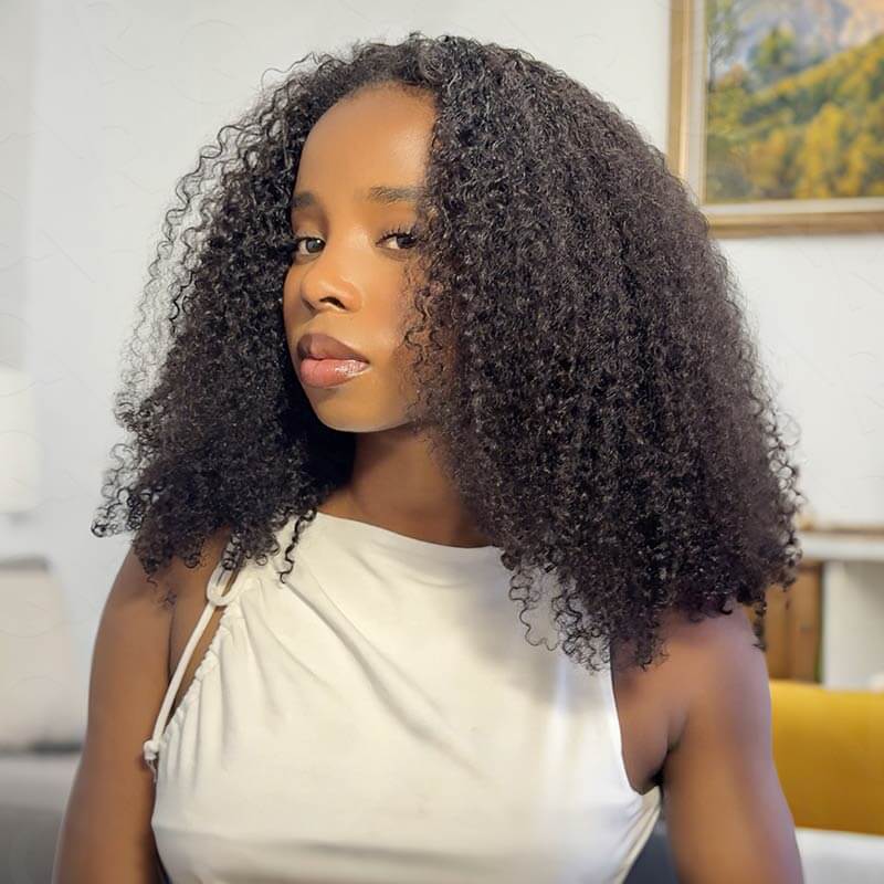 US Only|QVR #1B Kinky Curly Half Wig - Image 3