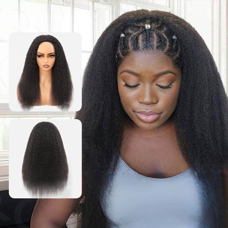US Only|QVR #1B Kinky Straight Half Wig - Image 4