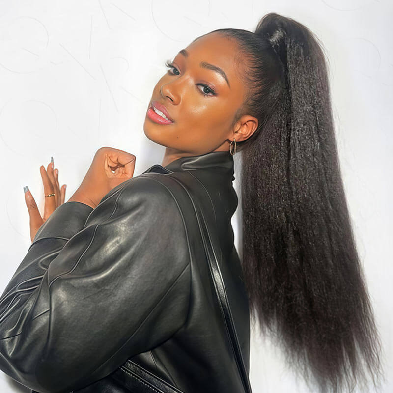 US Only|QVR #1B Kinky Straight Half Wig - Image 8