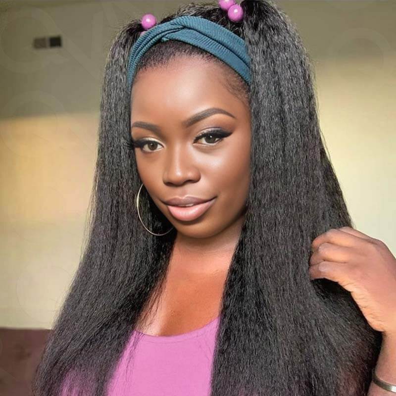 US Only|QVR #1B Kinky Straight Half Wig - Image 9