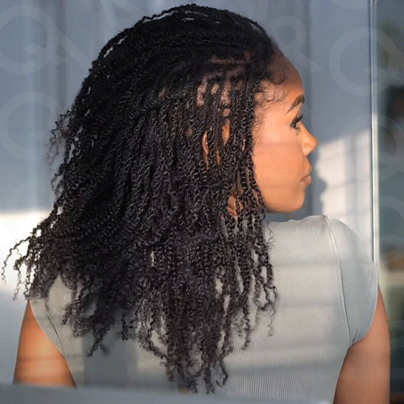 QVR Upgraded Kinky Bulk Natural Black hair 4a/3c Extensions - Image 6