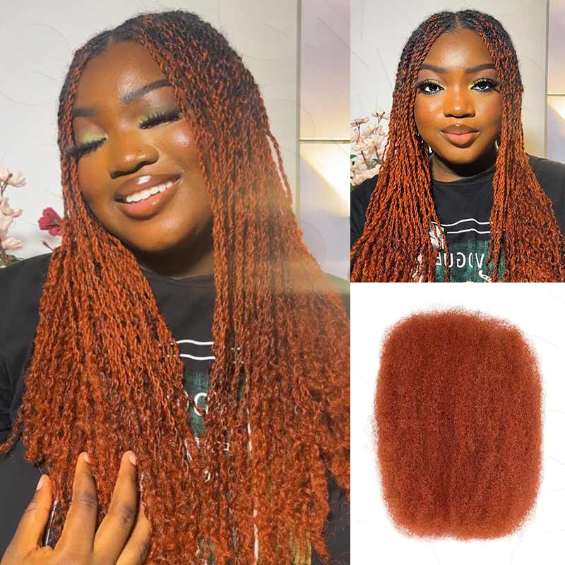 US Only|QVR Dark Orange Afro kinky Bulk Human Hair