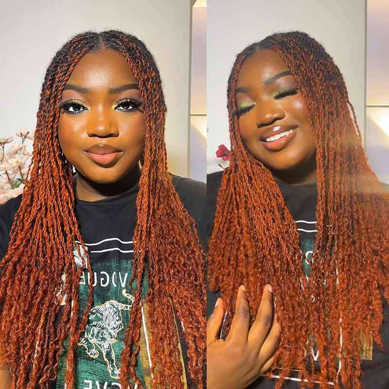 US Only|QVR Dark Orange Afro kinky Bulk Human Hair - Image 2